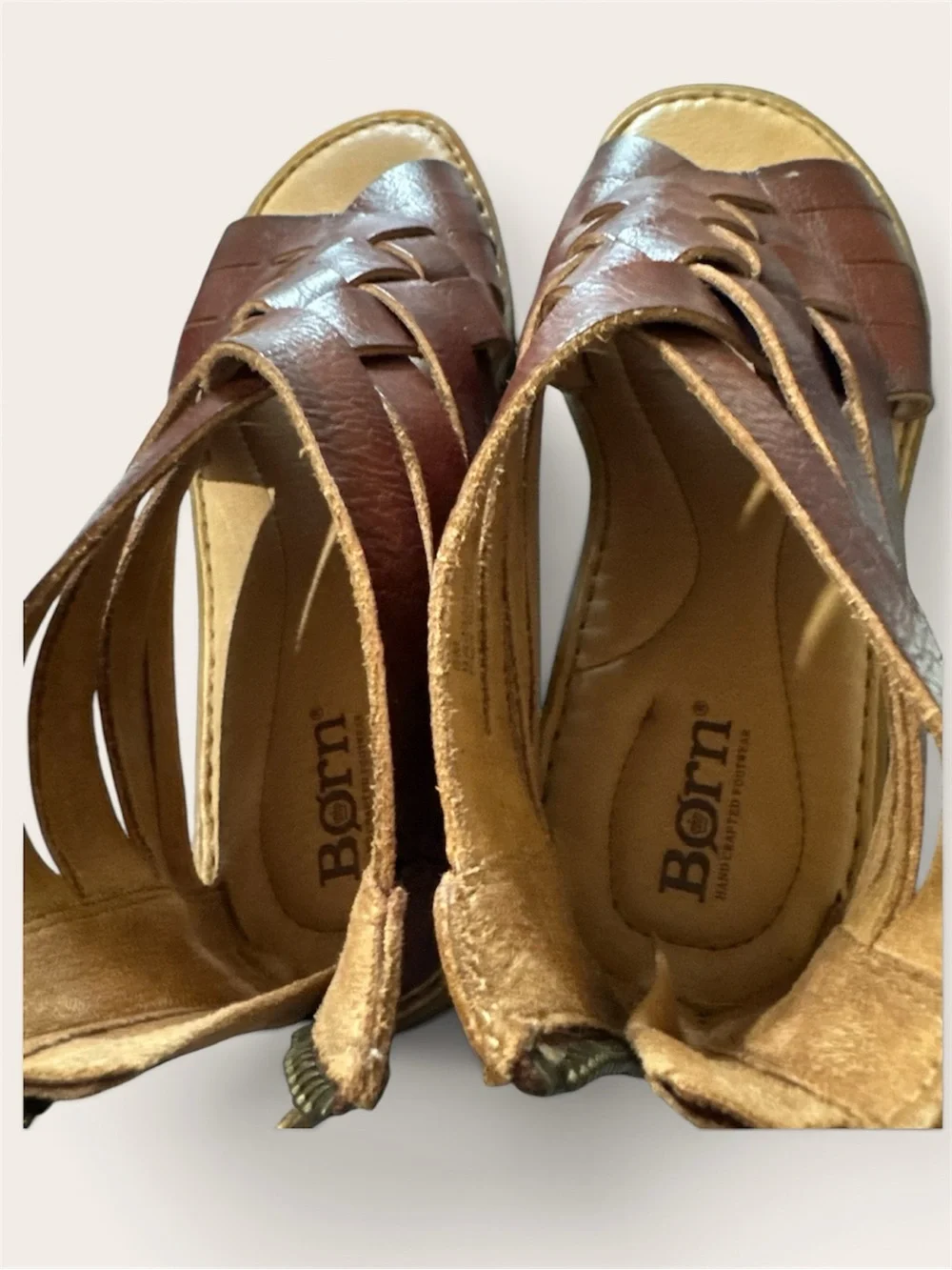 Born Brown Leather Strappy Sandals